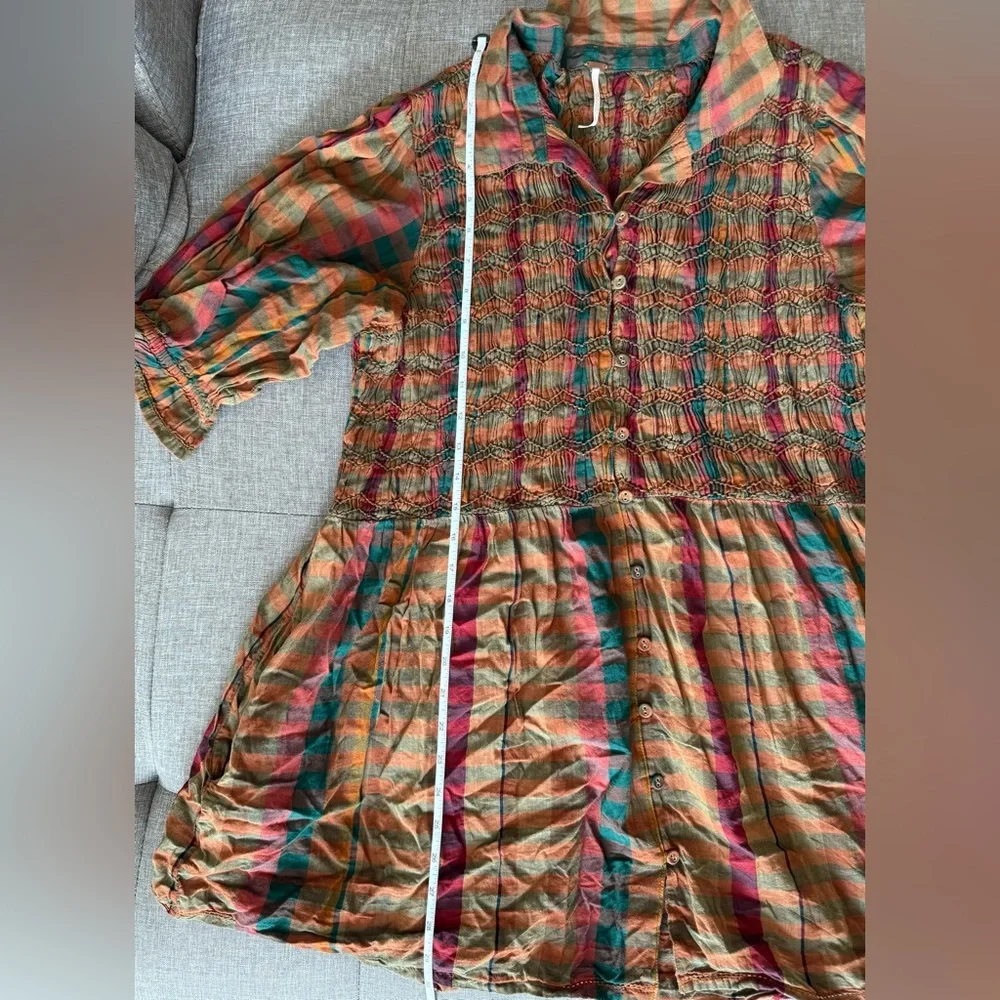 FREE PEOPLE Charlotte Plaid Tunic XS